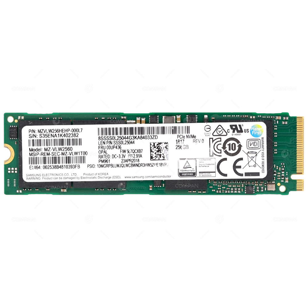 00UP436  LENOVO 256GB M.2 2280 PCIE 3.0 X4 NVME SSD